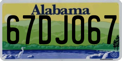 AL license plate 67DJ067