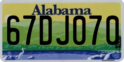 AL license plate 67DJ070
