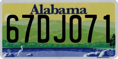 AL license plate 67DJ071