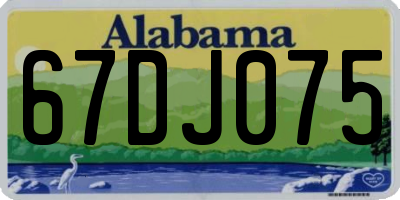 AL license plate 67DJ075