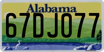 AL license plate 67DJ077