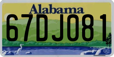 AL license plate 67DJ081