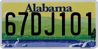 AL license plate 67DJ101