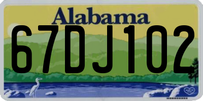 AL license plate 67DJ102