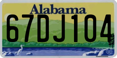AL license plate 67DJ104