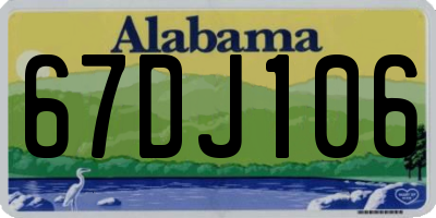 AL license plate 67DJ106