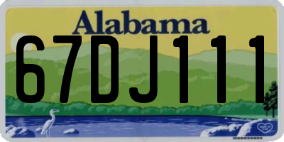 AL license plate 67DJ111