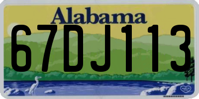 AL license plate 67DJ113