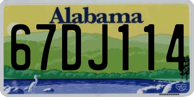 AL license plate 67DJ114