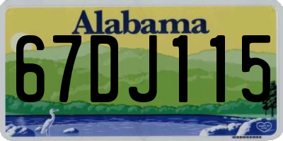 AL license plate 67DJ115