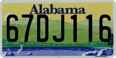 AL license plate 67DJ116