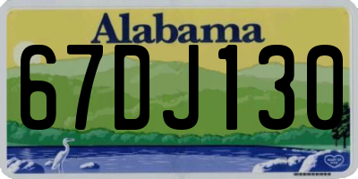 AL license plate 67DJ130