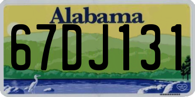 AL license plate 67DJ131