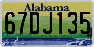 AL license plate 67DJ135