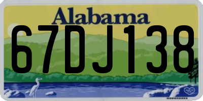 AL license plate 67DJ138