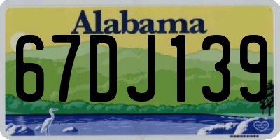 AL license plate 67DJ139