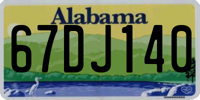 AL license plate 67DJ140