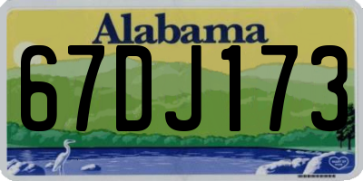 AL license plate 67DJ173