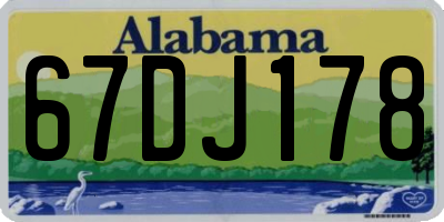 AL license plate 67DJ178