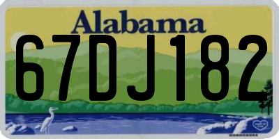 AL license plate 67DJ182
