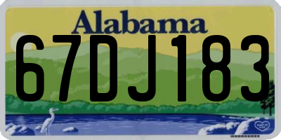 AL license plate 67DJ183