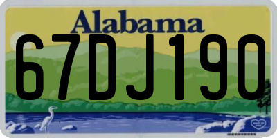 AL license plate 67DJ190