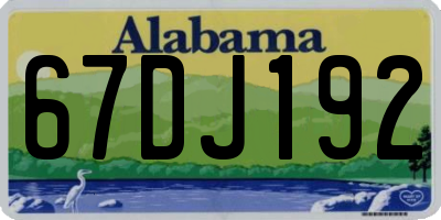 AL license plate 67DJ192