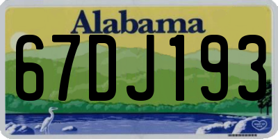 AL license plate 67DJ193