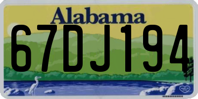 AL license plate 67DJ194