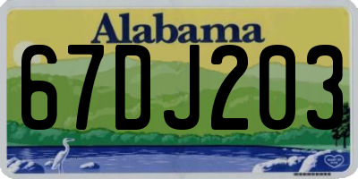 AL license plate 67DJ203