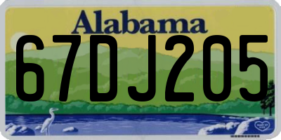 AL license plate 67DJ205