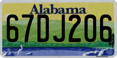 AL license plate 67DJ206