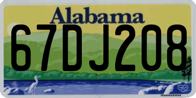 AL license plate 67DJ208