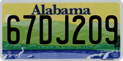 AL license plate 67DJ209