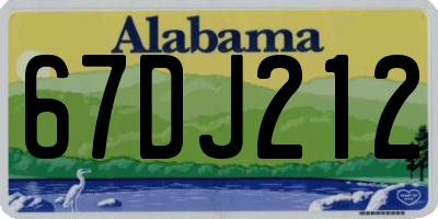 AL license plate 67DJ212