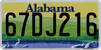 AL license plate 67DJ216