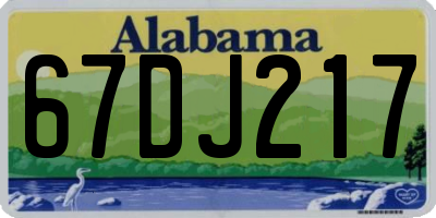 AL license plate 67DJ217