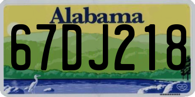 AL license plate 67DJ218