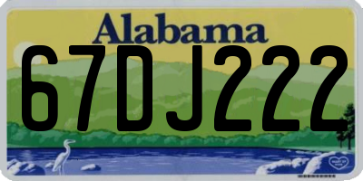 AL license plate 67DJ222