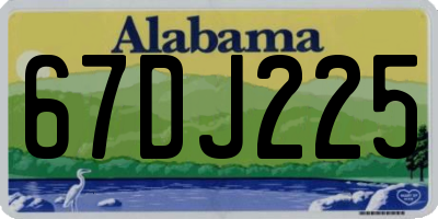 AL license plate 67DJ225