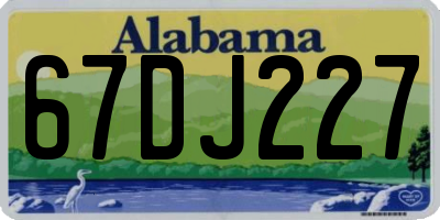 AL license plate 67DJ227