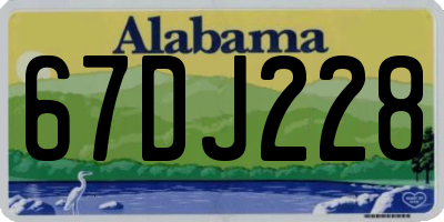 AL license plate 67DJ228