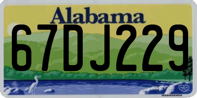 AL license plate 67DJ229
