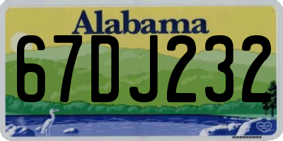 AL license plate 67DJ232