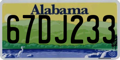 AL license plate 67DJ233