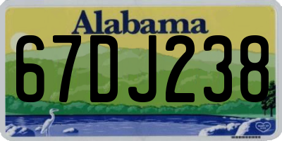 AL license plate 67DJ238