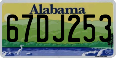 AL license plate 67DJ253