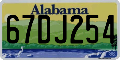 AL license plate 67DJ254
