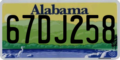 AL license plate 67DJ258