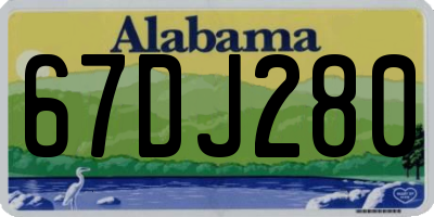 AL license plate 67DJ280